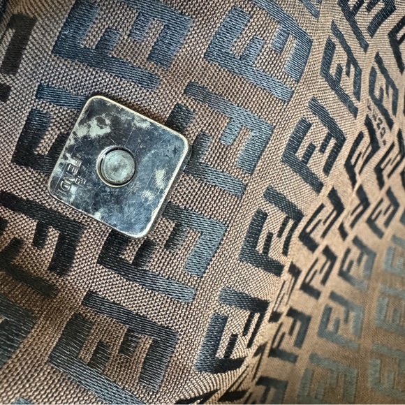 Vintage Fendi Monogram Brown and Black Messenger Bag - Picture 12 of 16